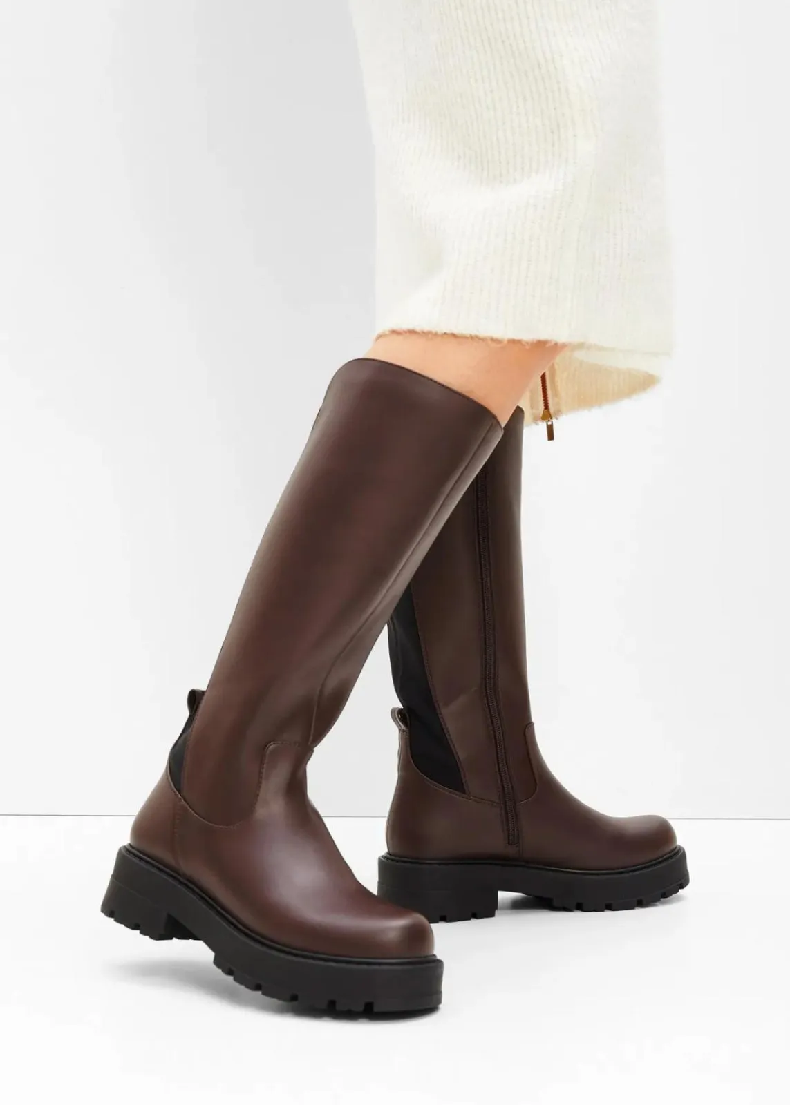 bonprix Schuhe & Accessoires In Spezialgrößen·Elastischer Schaft|Stiefel^Stiefel dunkelbraun