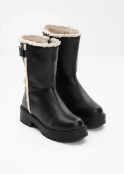 bonprix Gefütterte Winterschuhe|Stiefel^Stiefel schwarz