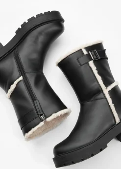 bonprix Gefütterte Winterschuhe|Stiefel^Stiefel schwarz