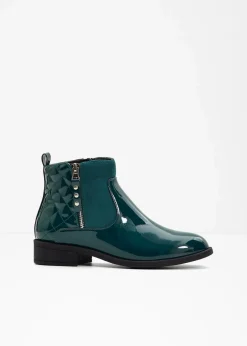 bonprix Schuhe & Accessoires In Spezialgrößen·Elastischer Schaft|Stiefeletten^Stiefeletten dunkelgrün