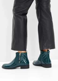 bonprix Schuhe & Accessoires In Spezialgrößen·Elastischer Schaft|Stiefeletten^Stiefeletten dunkelgrün