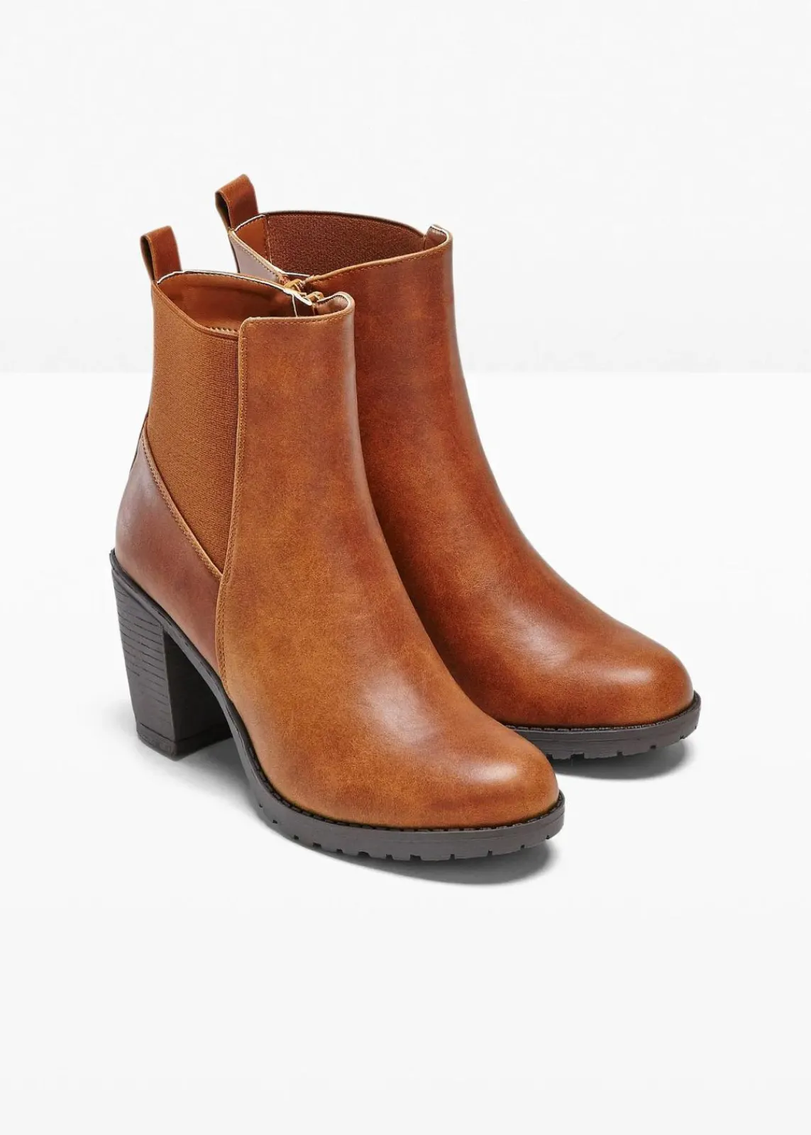 bonprix Stiefeletten|Schuhe & Accessoires In Spezialgrößen·Elastischer Schaft^Stiefeletten cognac