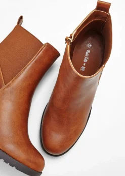 bonprix Stiefeletten|Schuhe & Accessoires In Spezialgrößen·Elastischer Schaft^Stiefeletten cognac