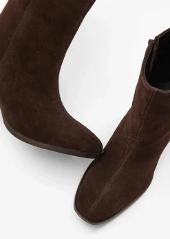 bonprix Stiefeletten|Premium^Stiefeletten aus Leder dunkelbraun
