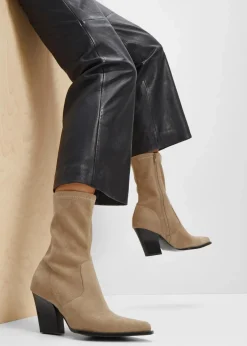 bonprix Stiefeletten|Schuhe & Accessoires In Spezialgrößen·Elastischer Schaft^Stiefeletten mit elastischem Schaft khakibraun