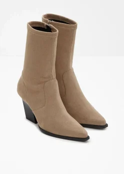 bonprix Stiefeletten|Schuhe & Accessoires In Spezialgrößen·Elastischer Schaft^Stiefeletten mit elastischem Schaft khakibraun