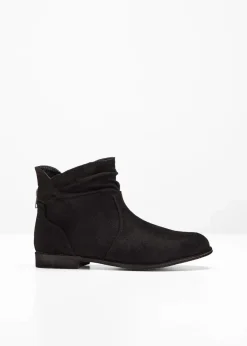 bonprix Stiefeletten|Schuhe & Accessoires In Spezialgrößen·Schuhe In Übergröße^Stiefeletten mit Raffung schwarz