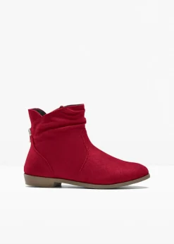 bonprix Schuhe & Accessoires In Spezialgrößen·Schuhe In Übergröße|Stiefeletten^Stiefeletten mit Raffung rot