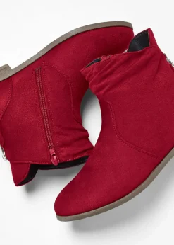 bonprix Schuhe & Accessoires In Spezialgrößen·Schuhe In Übergröße|Stiefeletten^Stiefeletten mit Raffung rot