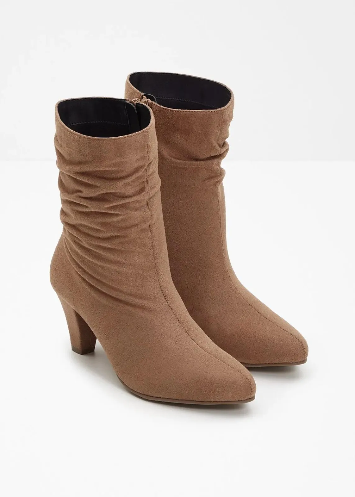 bonprix Stiefeletten^Stiefeletten mit Raffung hellbraun