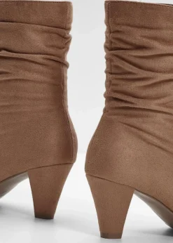 bonprix Stiefeletten^Stiefeletten mit Raffung hellbraun