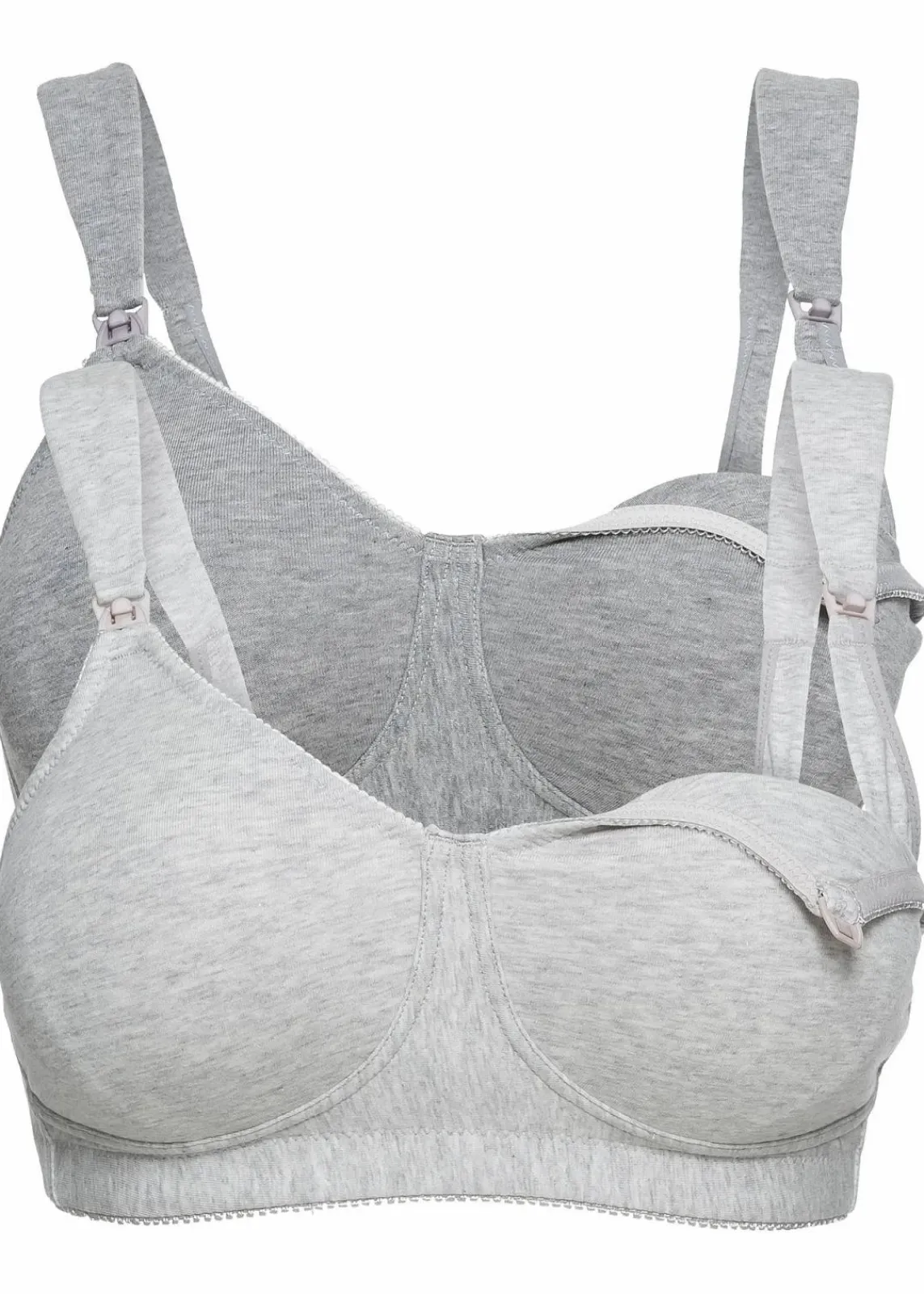 bonprix Umstandsmode|Nachhaltigere Materialien^Still BH ohne Bügel mit Bio-Baumwolle (2er Pack) hellgrau meliert + natur meliert