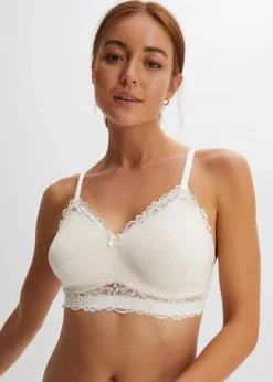 bonprix Wäsche·Still- & Umstandswäsche|Wäsche·Baumwollunterwäsche^Still BH ohne Bügel mit Bio-Baumwolle (2er Pack) creme + mattbraun