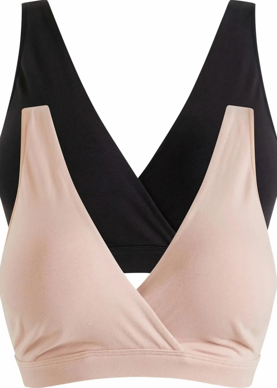bonprix Wäsche·Still- & Umstandswäsche|Wäsche·Baumwollunterwäsche^Still-BH ohne Bügel mit Bio-Baumwolle (2er Pack) schwarz + mattbeige