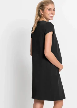 bonprix Umstandsmode|Nachhaltigere Materialien^Still-Nachthemd mit Bio-Baumwolle schwarz