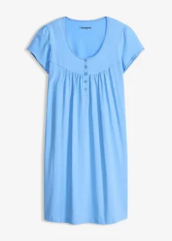 bonprix Wäsche·Basics|Wäsche·Still- & Umstandswäsche^Still-Nachthemd mit Bio-Baumwolle mittelblau