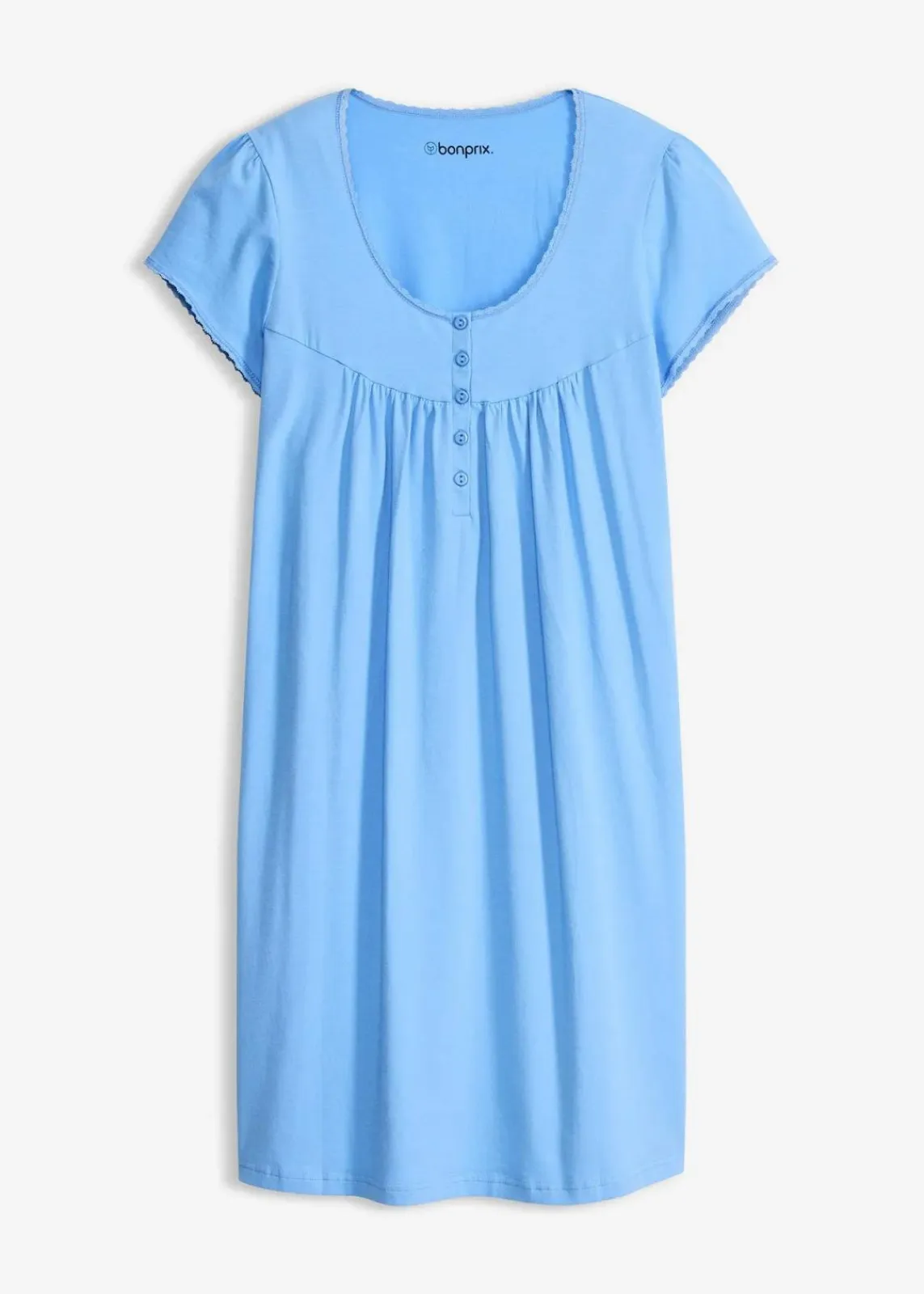 bonprix Wäsche·Basics|Wäsche·Still- & Umstandswäsche^Still-Nachthemd mit Bio-Baumwolle mittelblau