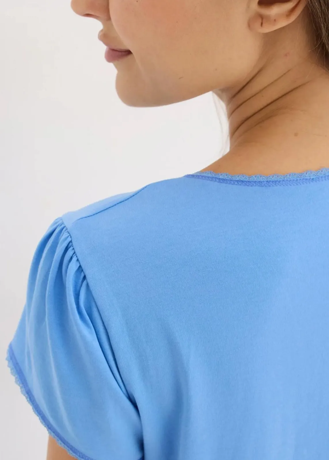 bonprix Wäsche·Basics|Wäsche·Still- & Umstandswäsche^Still-Nachthemd mit Bio-Baumwolle mittelblau