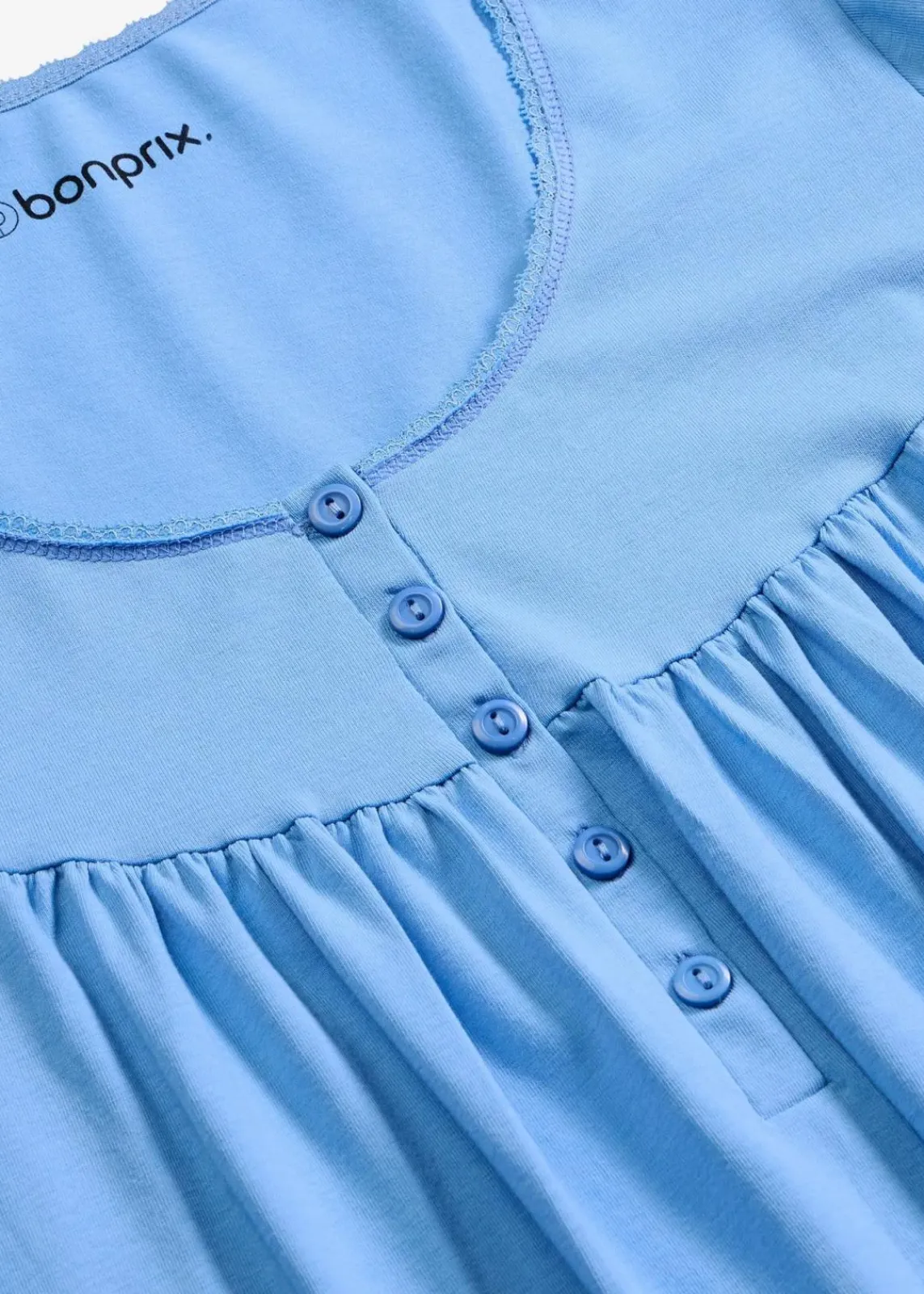 bonprix Wäsche·Basics|Wäsche·Still- & Umstandswäsche^Still-Nachthemd mit Bio-Baumwolle mittelblau