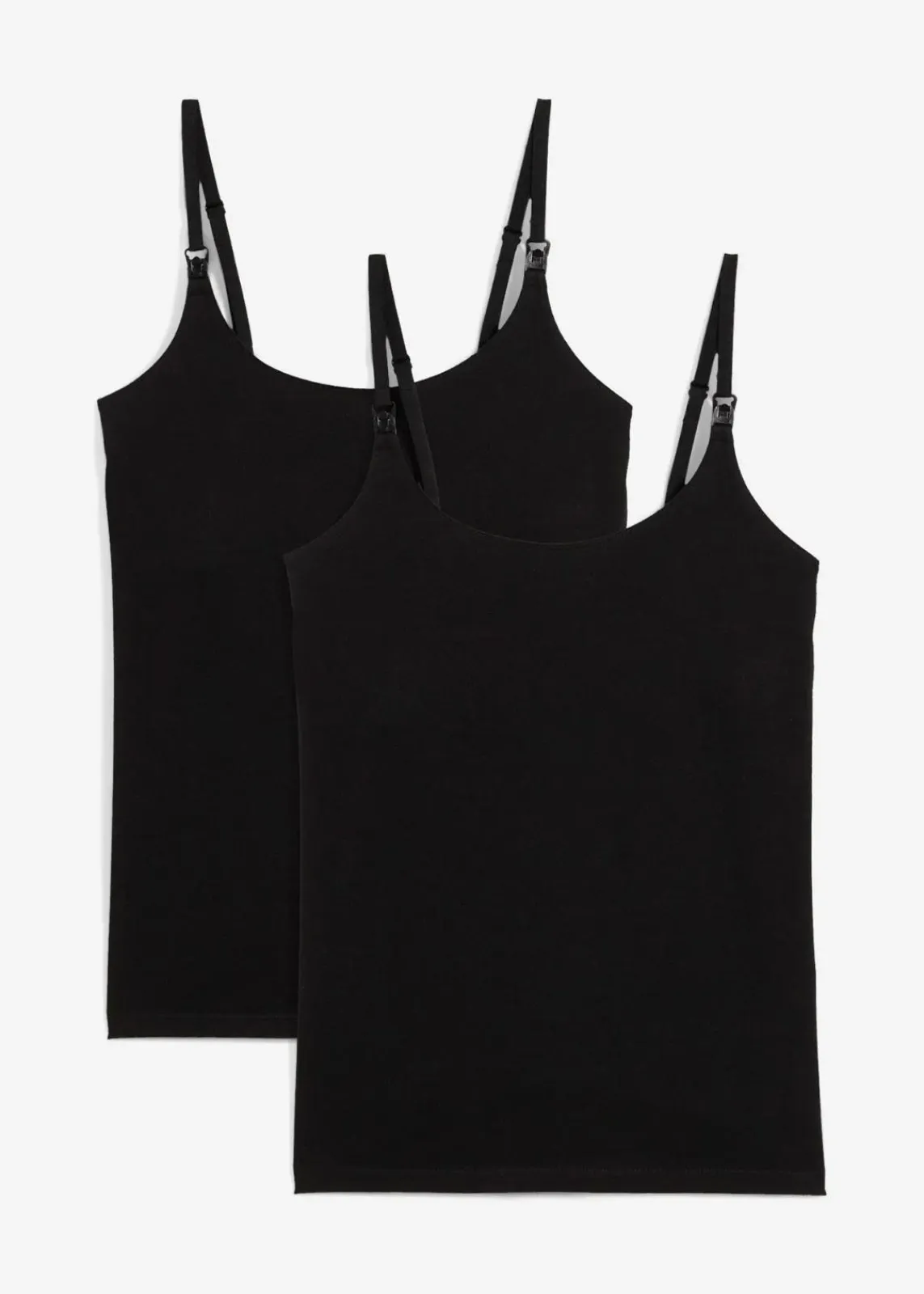 bonprix Bekleidung·Blazer|Umstandsmode^Stilltops aus Bio-Baumwolle (2er Pack) schwarz