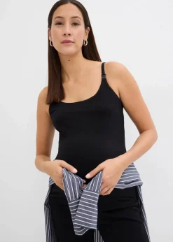 bonprix Bekleidung·Blazer|Umstandsmode^Stilltops aus Bio-Baumwolle (2er Pack) schwarz