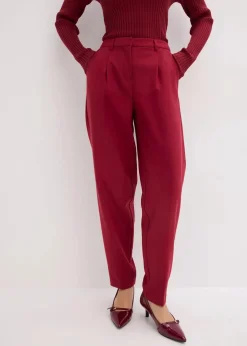 bonprix Bekleidung·Kleider|Hosen^Stoffhose im Barrelfit pflaumenrot