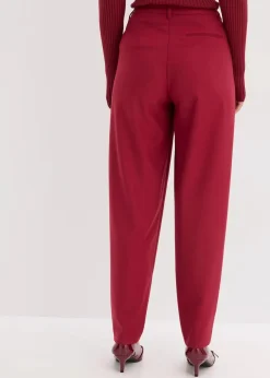 bonprix Bekleidung·Kleider|Hosen^Stoffhose im Barrelfit pflaumenrot