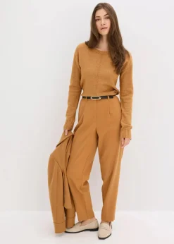 bonprix Hosen|Bekleidung·Kleider^Stoffhose im Barrelfit haselnuss