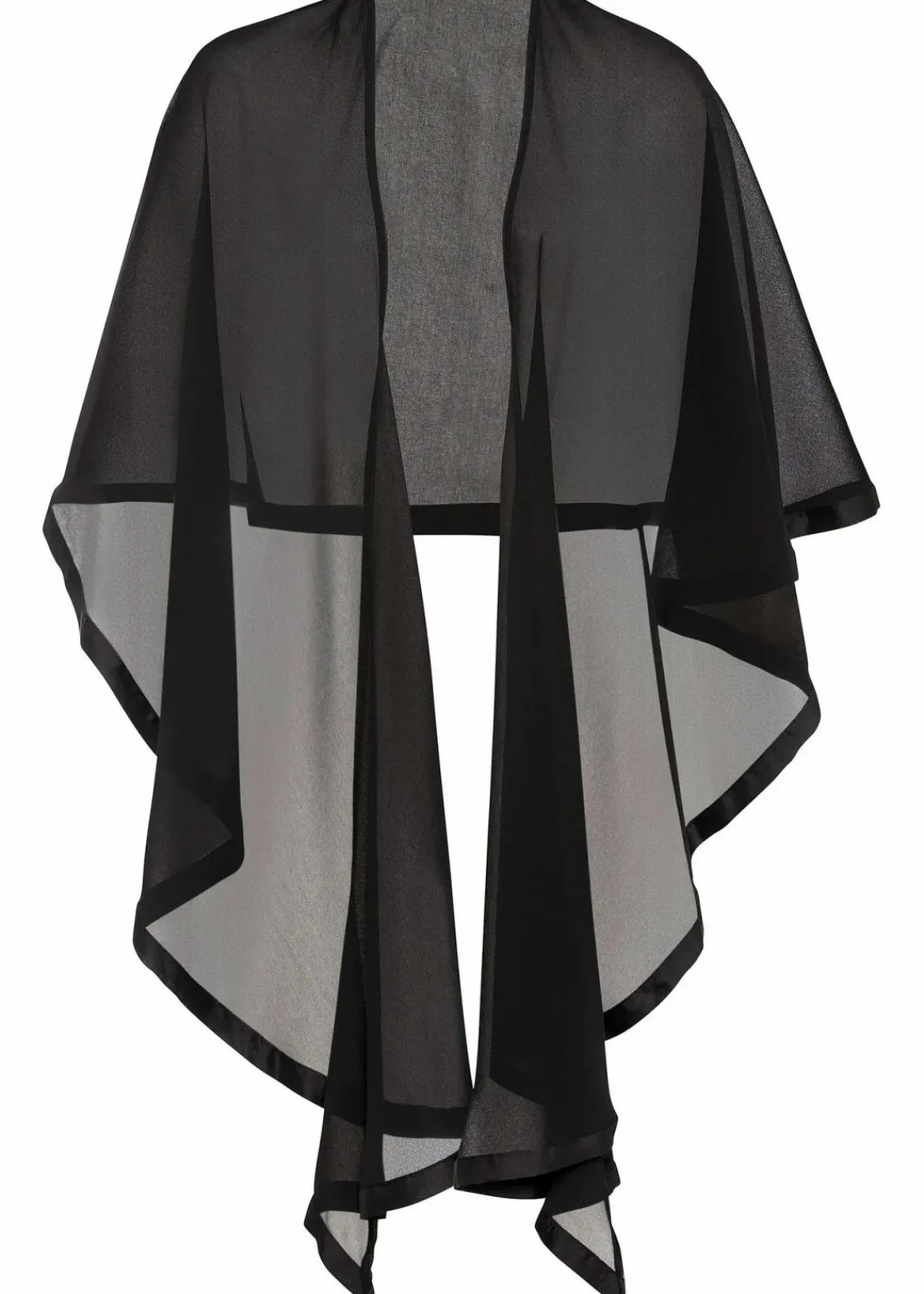 bonprix Ponchos|Schuhe & Accessoires In Spezialgrößen·Tücher & Ponchos^Stola mit feinem Satindetail schwarz