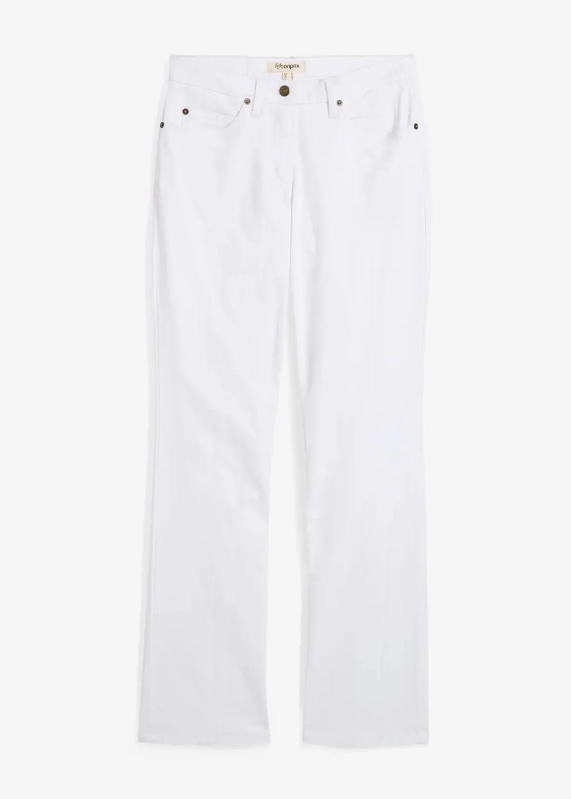 bonprix Kurzgrößen|Bekleidung·Shirts & Tops^Straight Jeans Mid Waist, Stretch weiß