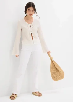 bonprix Kurzgrößen|Bekleidung·Shirts & Tops^Straight Jeans Mid Waist, Stretch weiß