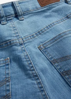bonprix Jeans|Kurzgrößen^Straight Jeans Mid Waist, Stretch hellblau used