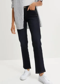 bonprix Kurzgrößen|Bekleidung·Shirts & Tops^Straight Jeans Mid Waist, Stretch dunkelblau used