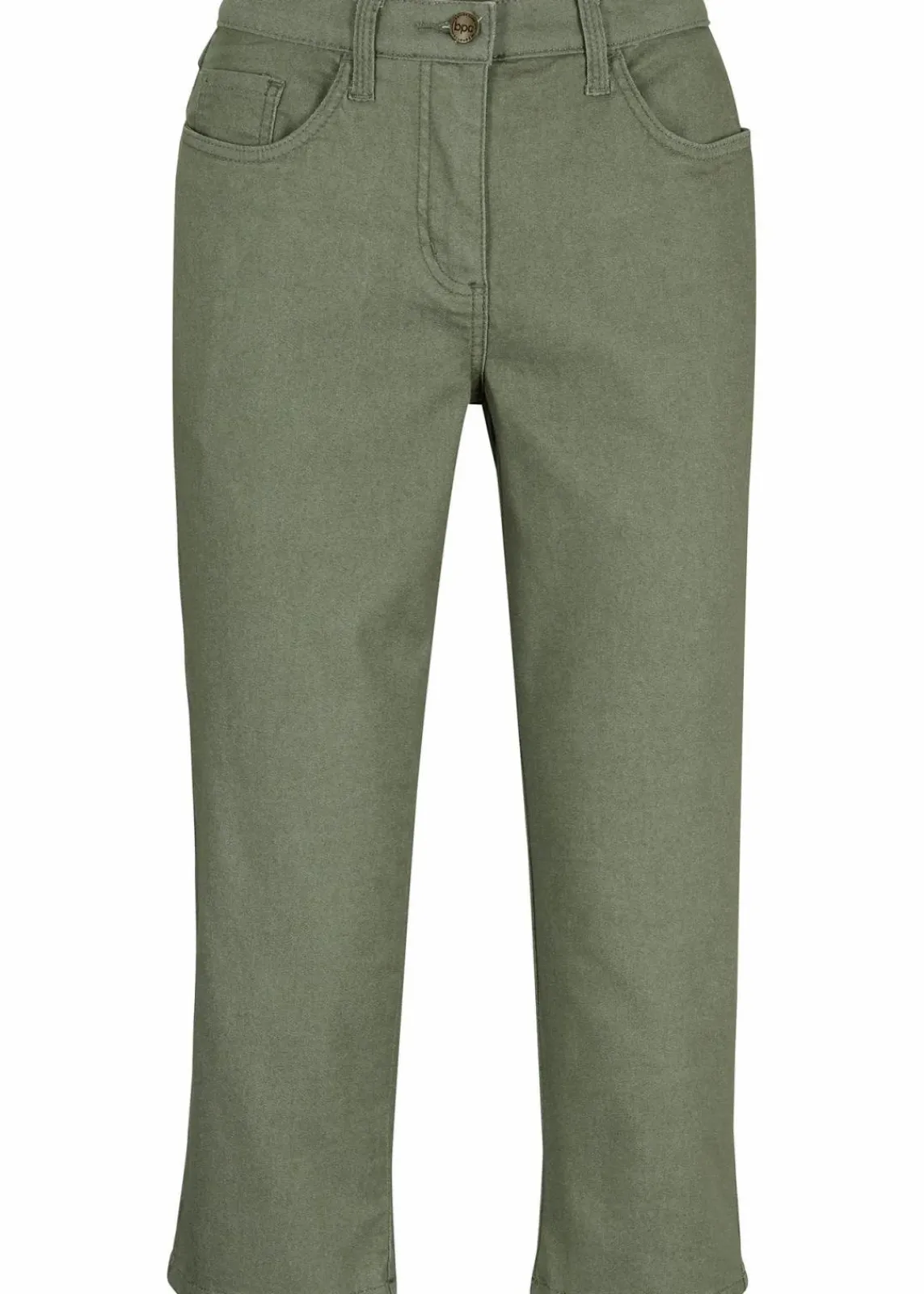 bonprix Hosen|Bekleidung·Kleider^Straight Jeans, Mid Waist, Bequembund oliv