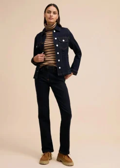 bonprix Kurzgrößen|Bekleidung·Shirts & Tops^Straight Jeans Mid Waist, Stretch dunkelblau