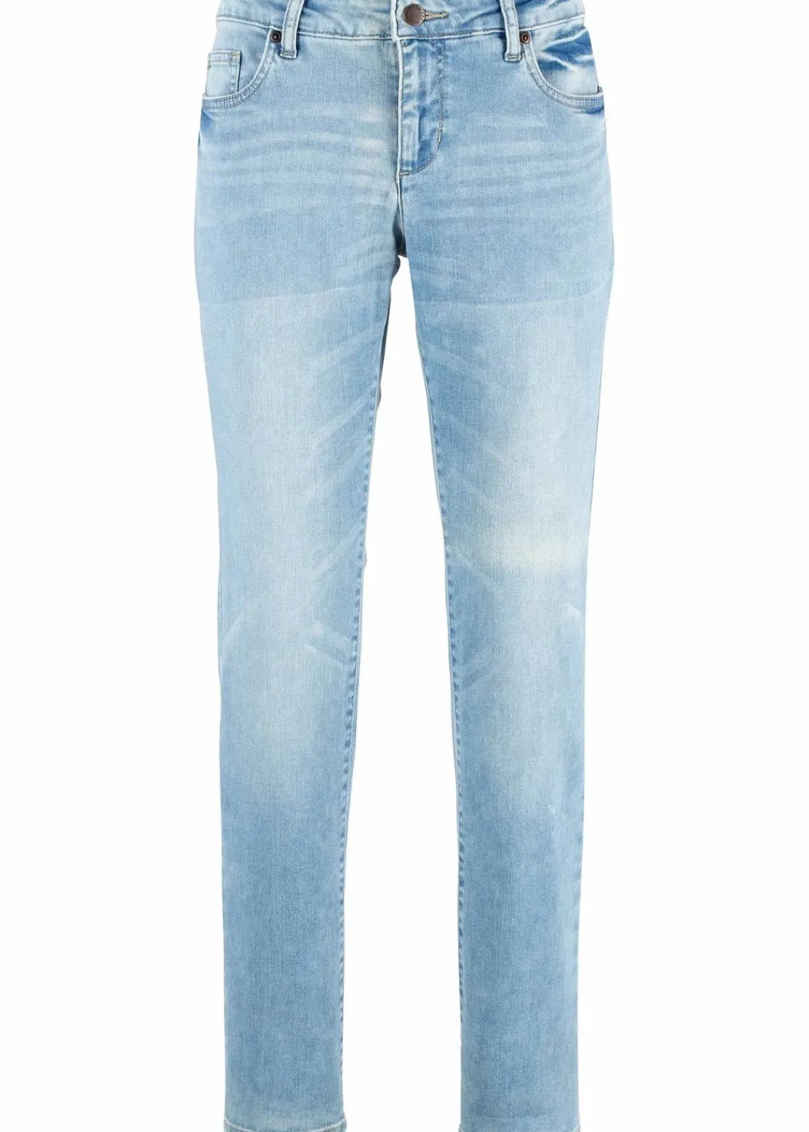 bonprix Bekleidung·Shirts & Tops|Jeans^Straight Jeans Mid Waist, Stretch hellblau used