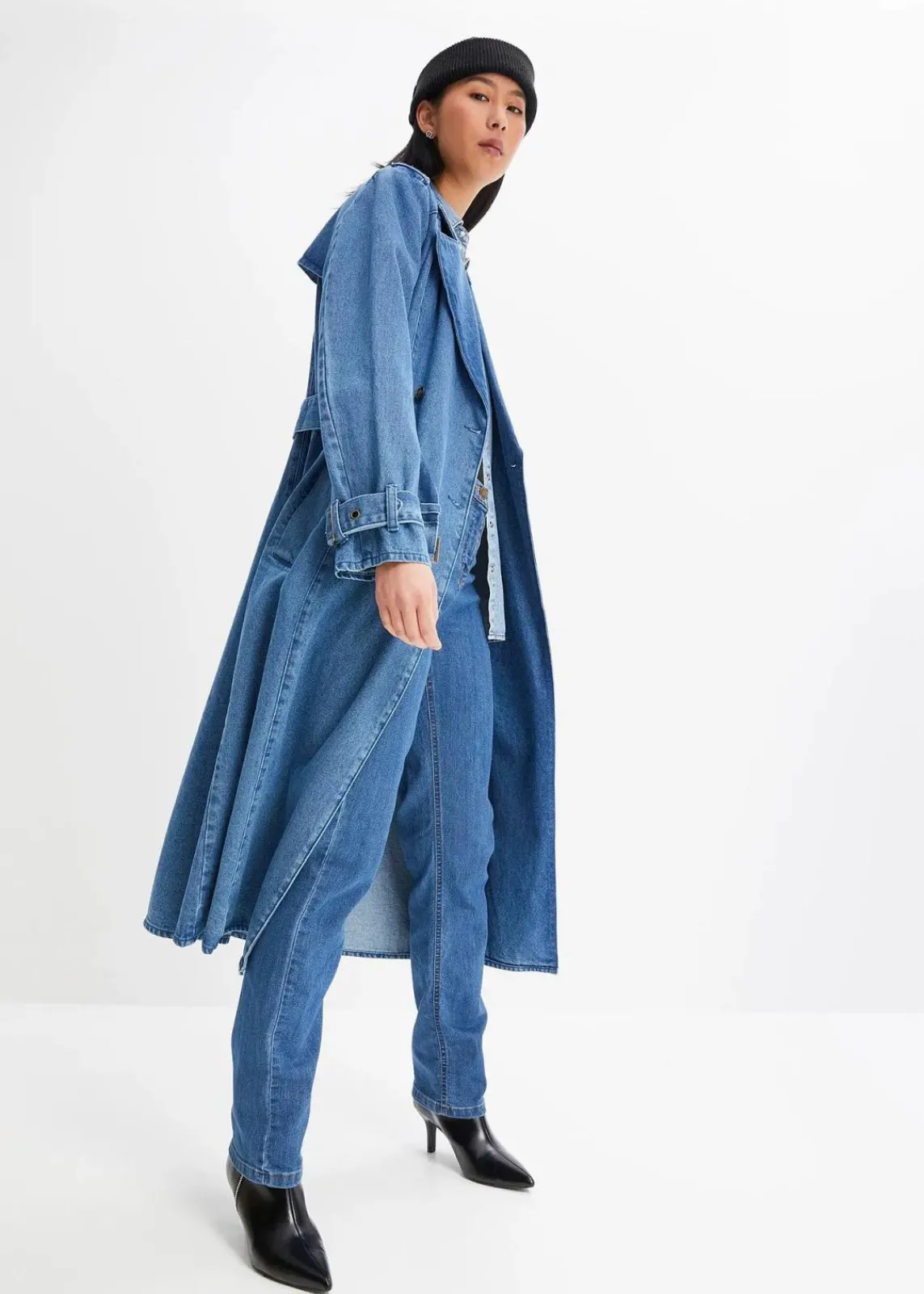 bonprix Jeans|Kurzgrößen^Straight Jeans Mid Waist, Stretch blau