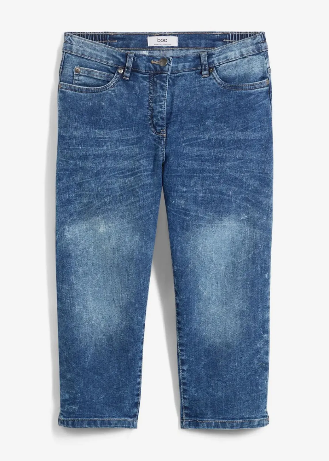 bonprix Jeans|Bekleidung·Shirts & Tops^Straight Jeans, Mid Waist, Stretch blau denim