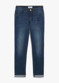 bonprix Jeans|Kurzgrößen^Straight Jeans Mid Waist, Stretch dunkelblau used