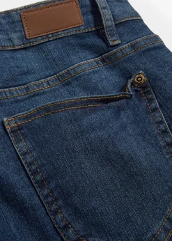 bonprix Jeans|Kurzgrößen^Straight Jeans Mid Waist, Stretch dunkelblau used