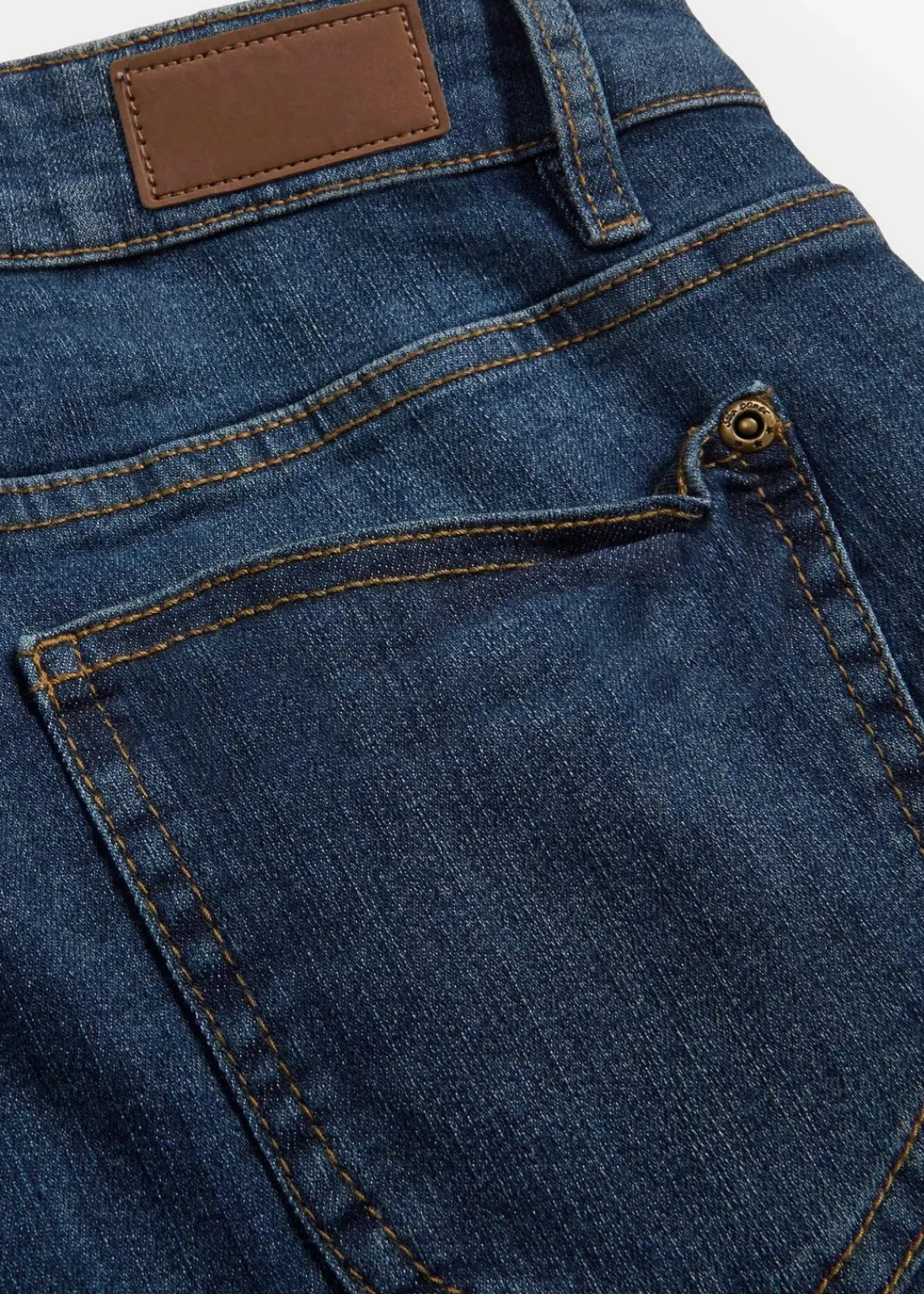bonprix Jeans|Kurzgrößen^Straight Jeans Mid Waist, Stretch dunkelblau used