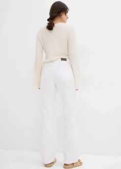 bonprix Kurzgrößen|Jeans^Straight Jeans Mid Waist, Stretch weiß