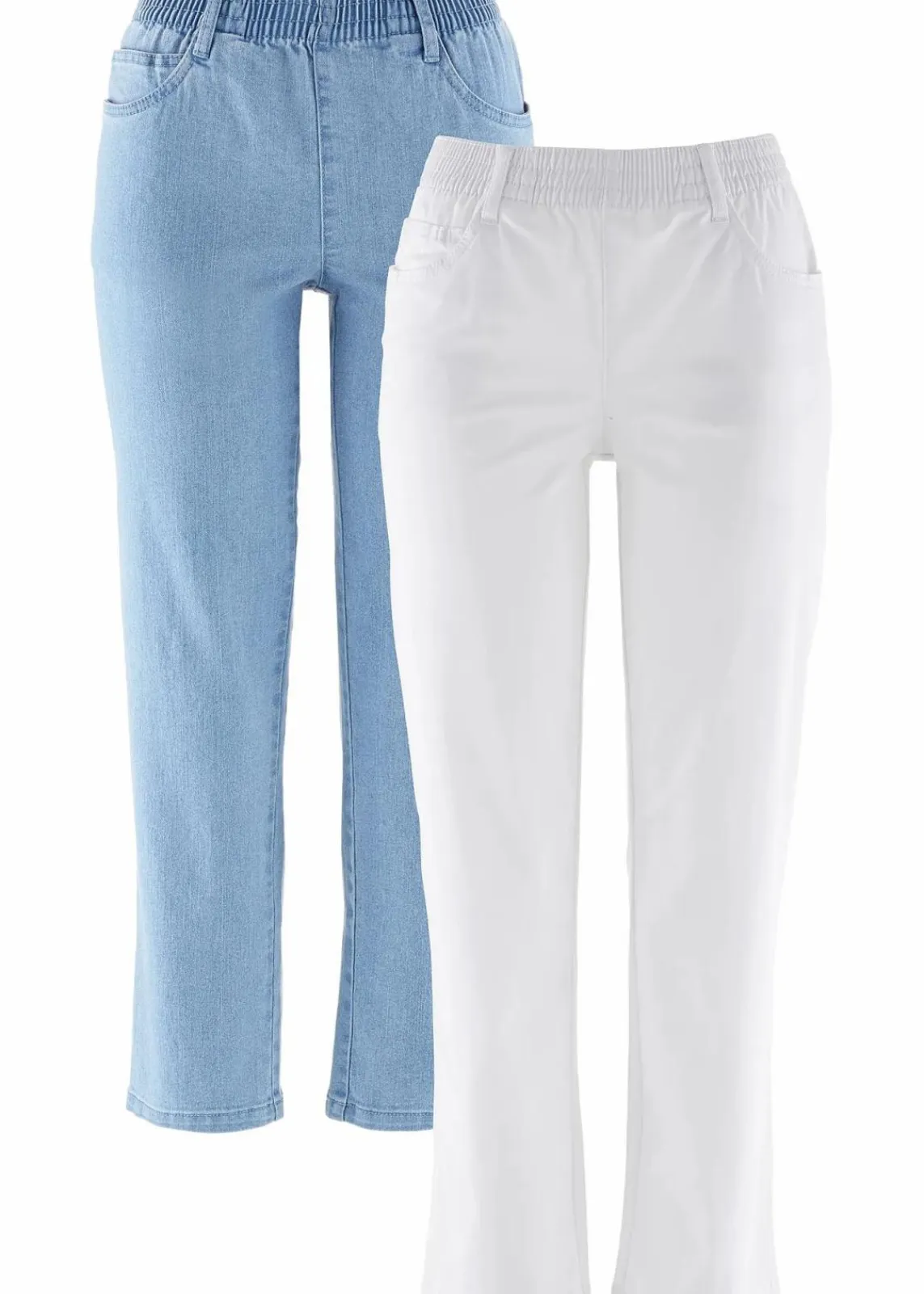 bonprix Jeans^Straight-Jeans (2er Pack) weiß+hellblau denim