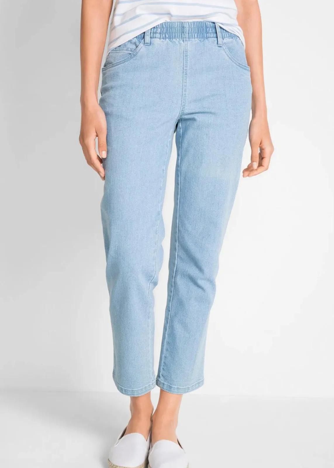 bonprix Jeans^Straight-Jeans (2er Pack) weiß+hellblau denim