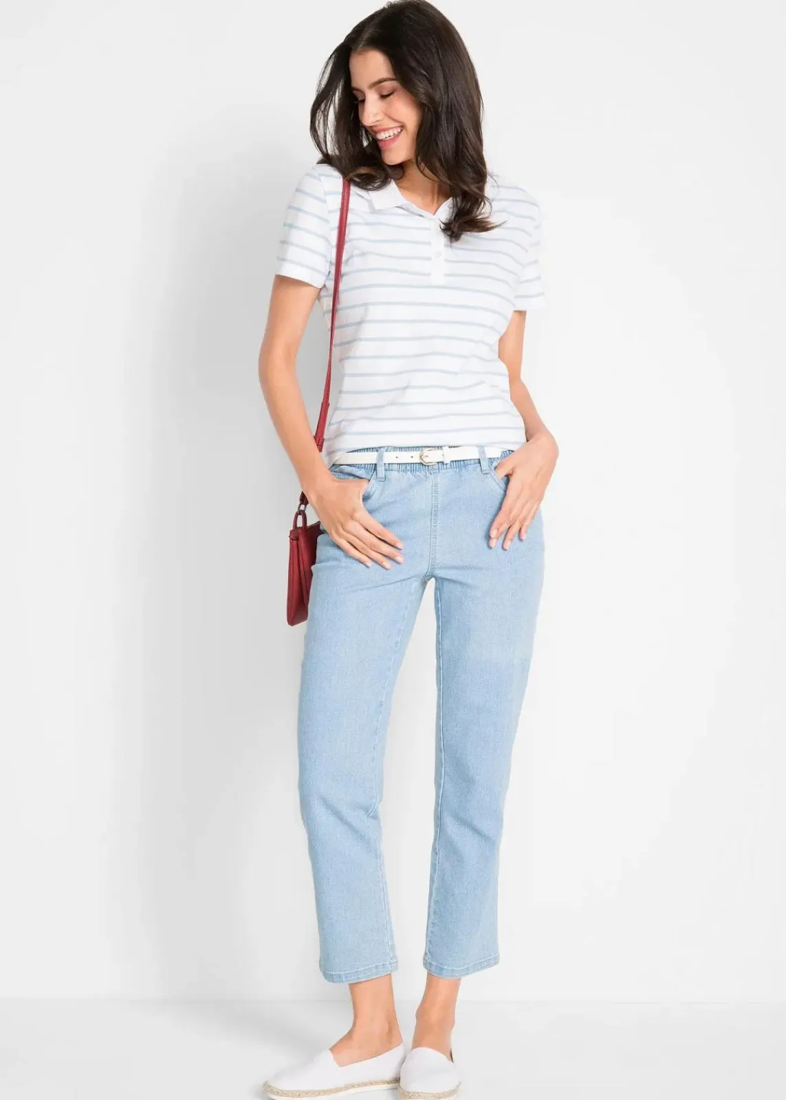bonprix Jeans^Straight-Jeans (2er Pack) weiß+hellblau denim