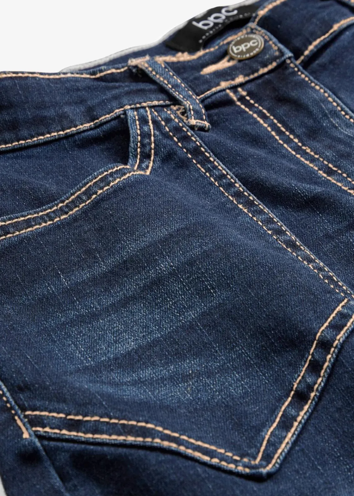 bonprix Bekleidung·Shirts & Tops|Jeans^Straight-Jeans High Waist, Stretch dunkelblau denim