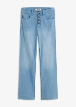 bonprix Jeans|Bekleidung·Shirts & Tops^Straight-Jeans High Waist, Stretch hellblau denim used