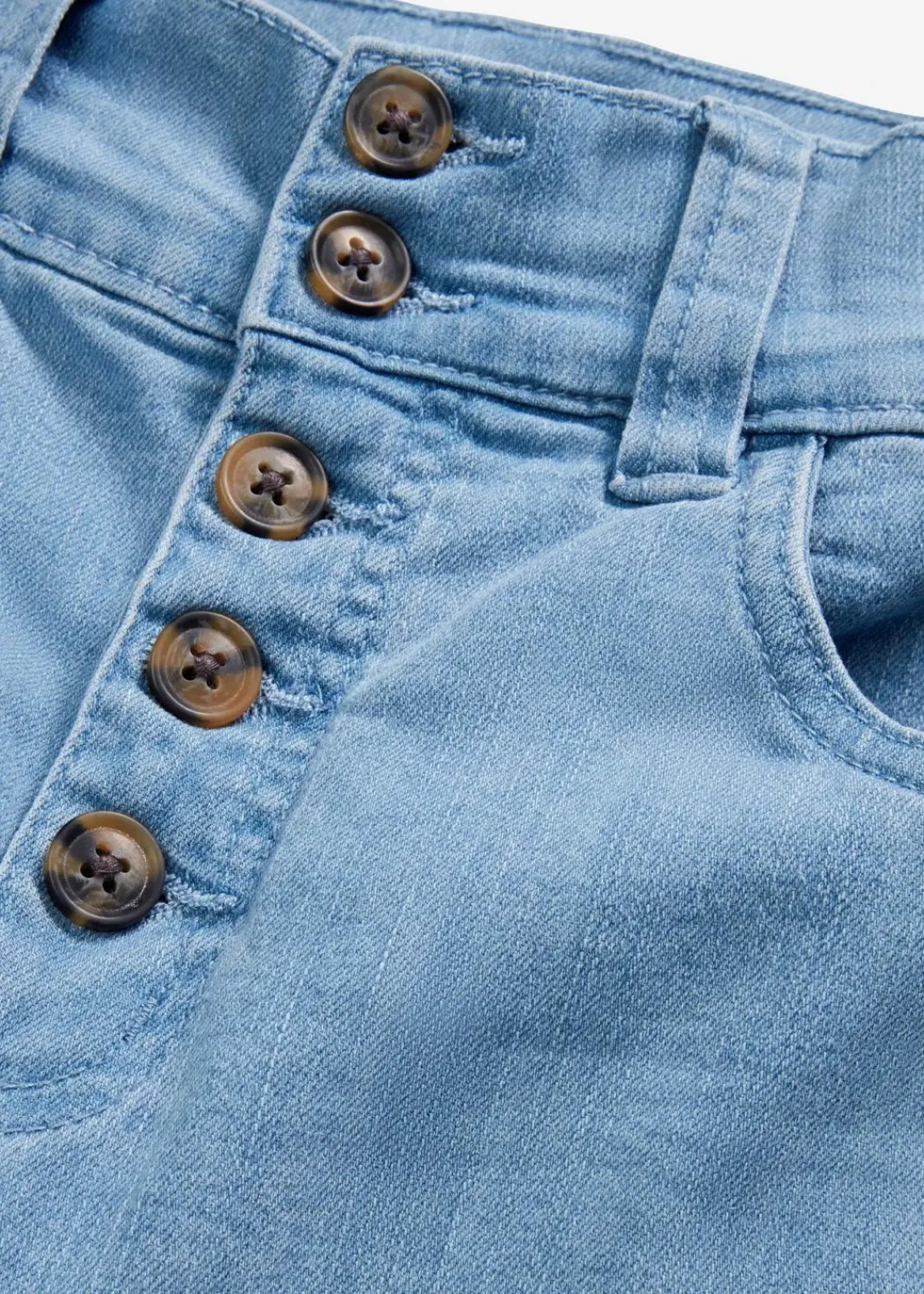 bonprix Jeans|Bekleidung·Shirts & Tops^Straight-Jeans High Waist, Stretch hellblau denim used