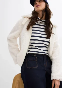 bonprix Jeans|Bekleidung·Shirts & Tops^Straight-Jeans Mid Waist tiefblau denim ungewaschen