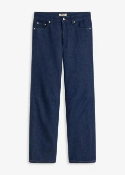 bonprix Bekleidung·Shirts & Tops|Jeans^Straight-Jeans Mid Waist tiefblau denim ungewaschen